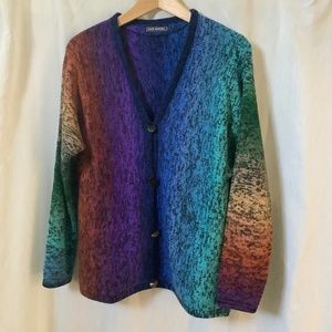 Kate Russell rainbow cardigan sweater size M/L